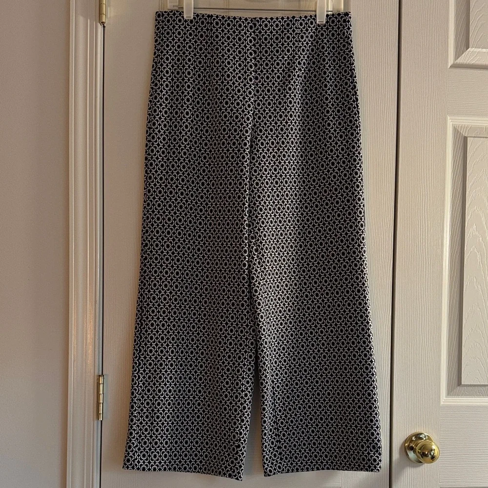 Jules & Leopold Black & White Wide-Leg Pants – S/P - Picture 2 of 10